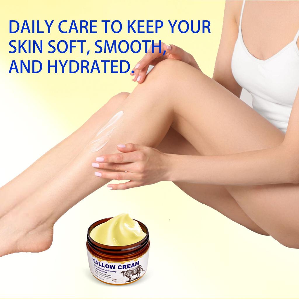 Crème de suif de bœuf 100 g. Crème hydratante et purifiante en profondeur pour la peau du visage et du corps pour prévenir la sécheresse.