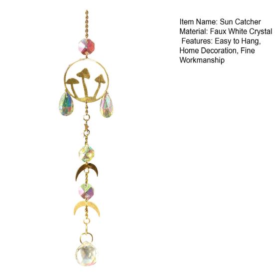 Faux Crystal Sun Catcher Decoration Butterfly Mushroom Moon Star Sun Hanging Ornament Indoor Outdoor Home Office Garden Window Hanging Pendant