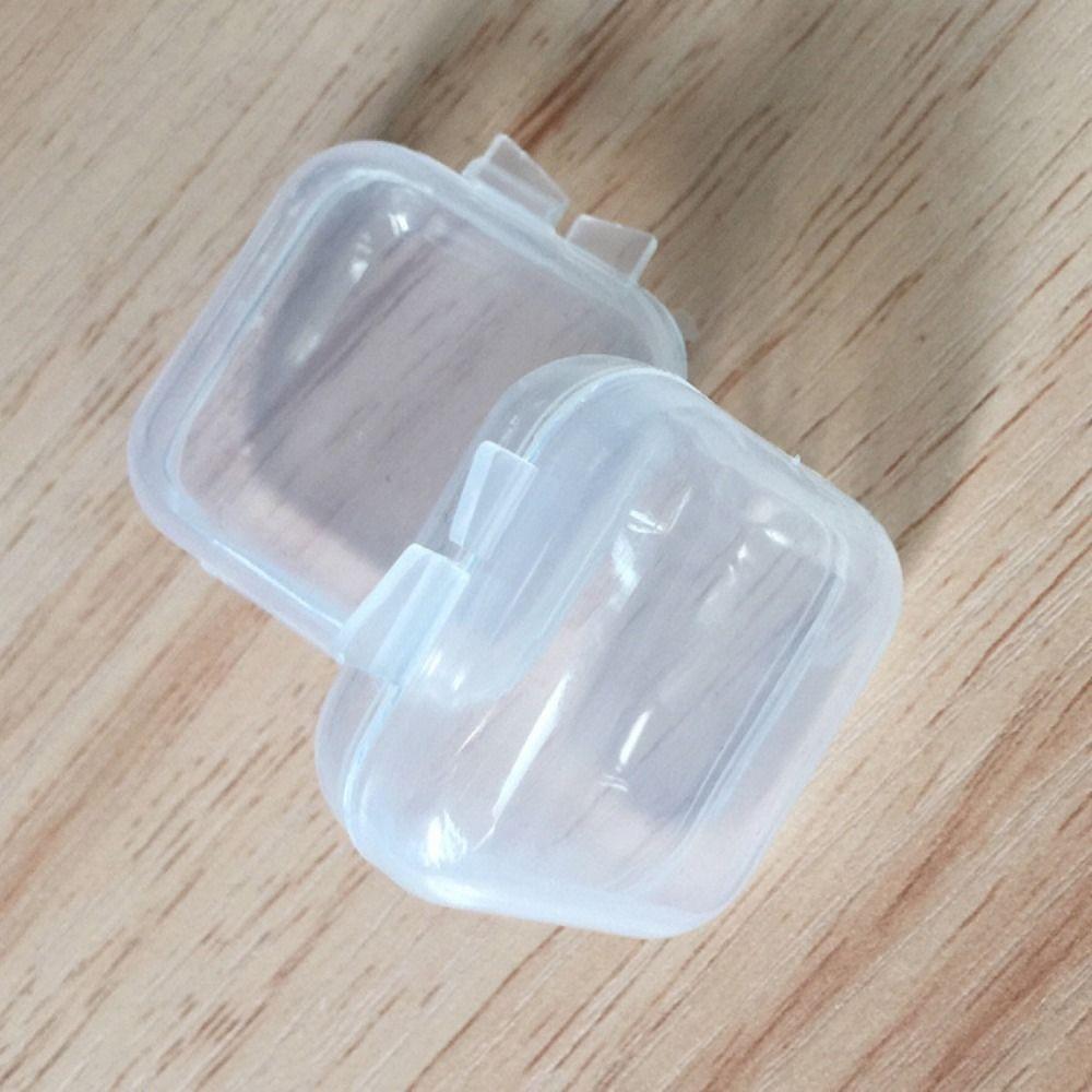 100 Pcs ABS Jewelry Storage Case Finishing Square Plastic Case Mini Storage Box Earring Ring