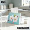 1pc Tissue Box, Natural Elegant Cherry Blossom Dew Fresh Beauty Pattern, 2D Flat Printing, Polyester Fabric, Built to Last, Tissue Pouch, for Formal M