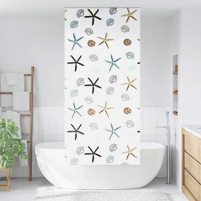 VidaXL Roller Shower Curtain 110x240 Cm Fabric Width 106 Cm, Shower Blind, Roller Shower Curtain, 4014903