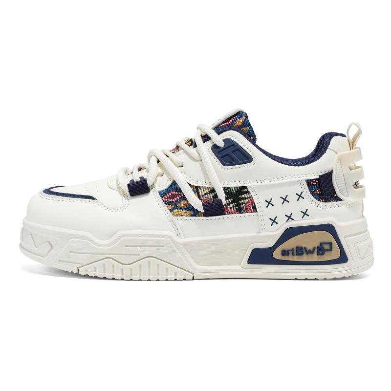 Korean version of men's leather board shoes 2025 autumn new young students white shoes low-top sports and leisure men's shoes