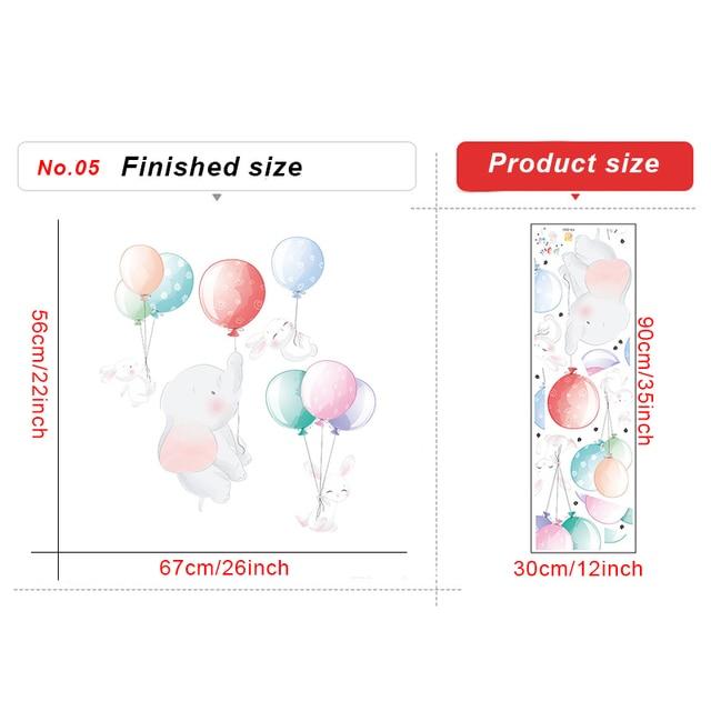 Cute Unicorn Rabbit Wall Stickers Kids Room Nursery Wall Decor Sticker Pretty Girls Flying Elephant Cartoon Decals Home Decor