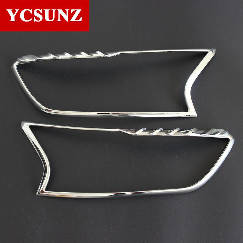 ABS Headlight Cover For Ford Ranger Wildtrak T7 T8 2016 2017 2018 2019 2020 2021 2022 Accessories Head Lamp Hood YCSUNZ