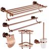 Bathroom Accessories Bath Shelf Rose Gold Paper Holder,Towel Bar,Soap Holder,Towel Rack,Glass Shelf,Hook Bathroom Hardware Brass