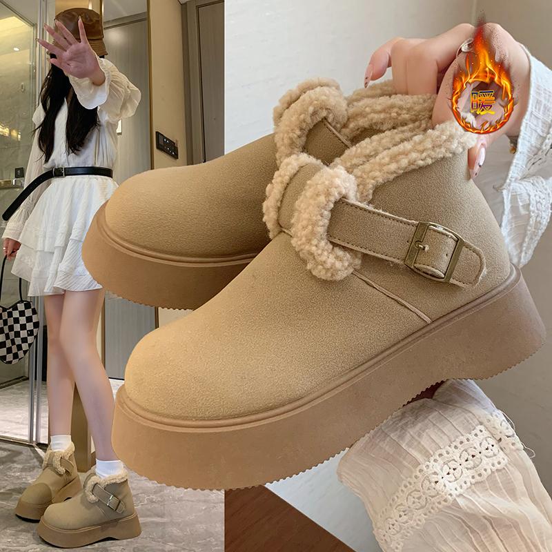 Winter Women'S Platform Snow Boots Fashion Thick-Soled Fleece-Lined Cotton Shoes For Woman Comfort Warm High-Top Boots For Women