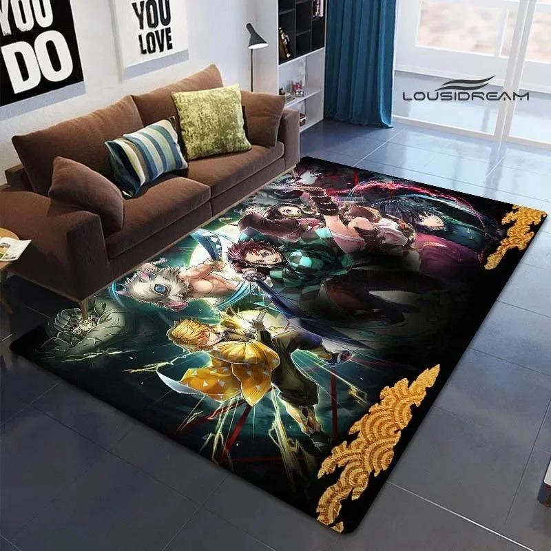 Demon Slayer Printed Carpet for Living Room Decoration Japanese Anime Bedroom Area Rug Non-slip Home Bathroom Floor Mat