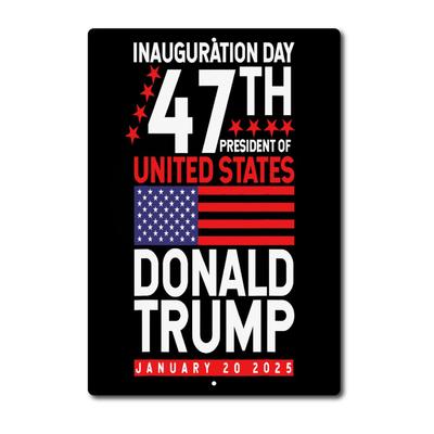 2025 Μεταλλική Πινακίδα Τσίγκου Trump DONALD TRUMP Ορκωμοσία 47ος Πρόεδρος 20 Ιανουαρίου