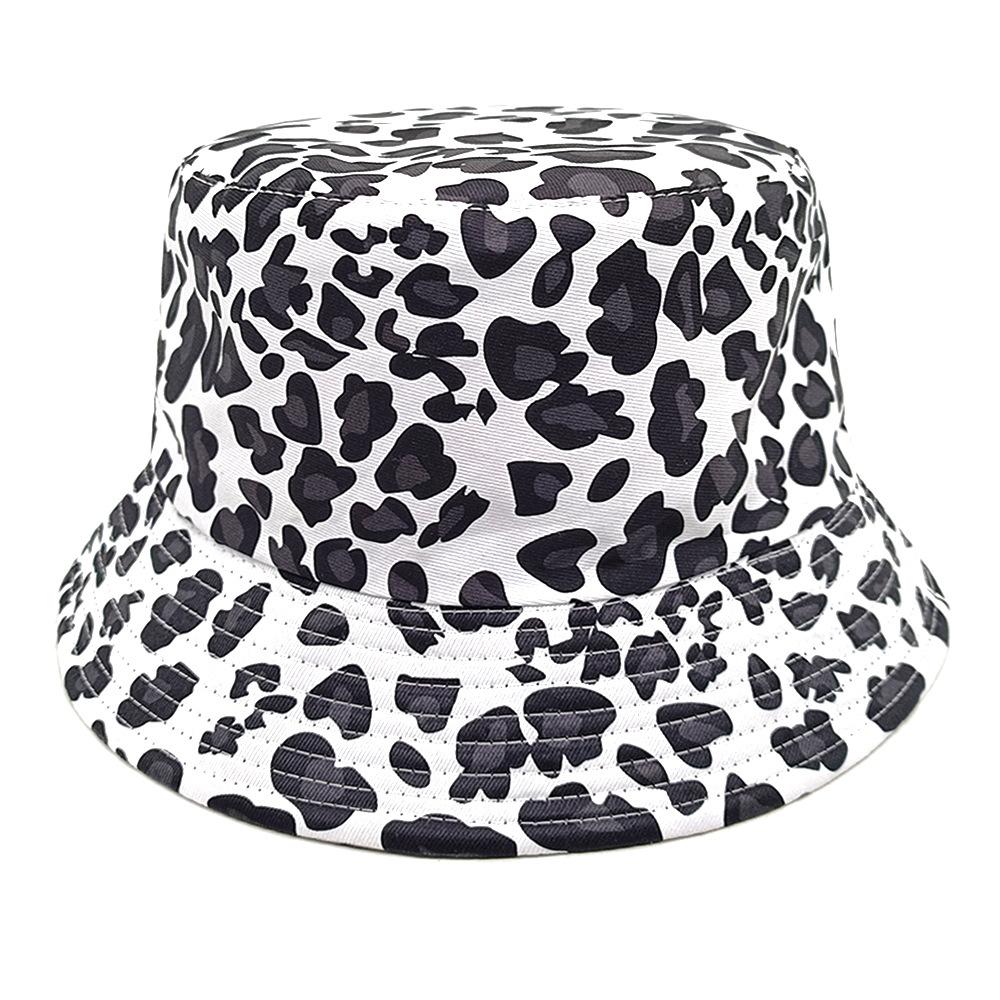 Vintage klobouk typu kbelík s leopardím vzorem, Unisex módní slunečník rybářská čepice, Letní ochrana proti slunci Panama, Venkovní plážové cestovní sluneční klobouk