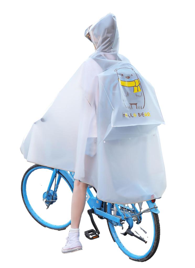 Rain Backpack for One Size Fits EVA Cycle for Commuting To Work or for School or Work [sugarello] Poncho, Unisex, Raincoat, Compatible, Bicycles, All,