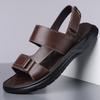 Sandals men's new first-layer cowhide tide summer non-slip outer wear beach shoes driving outside wear casual cool slippers