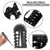 1Pack Metric and British Thread Screw Gauge Clear Scale Thread Gauge for Accurate Measurement in Stainless Steel