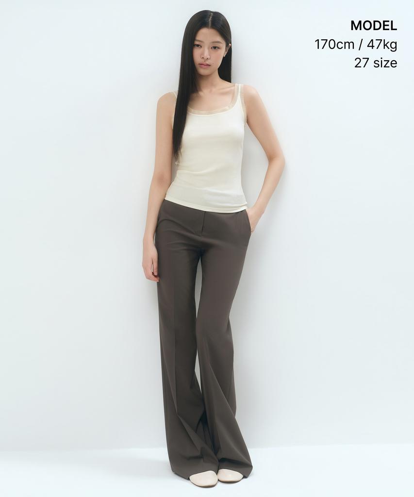 MUSINSA STANDARD WOMAN [Cooltandard] Women'S Low-Rise Flare Slacks [Khaki Brown]