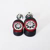 10 Sets 10.8mm 12.8mm 1/64 Alloy Car Staggered Wheels Front Small Rear Large Wheel Progressive Drag Tires Advan for Hot Wheel