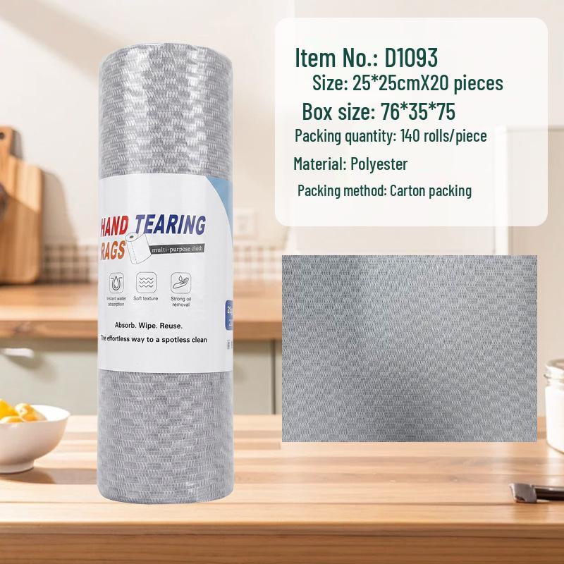 Multi-Use Absorbent Oil-Removing Tearable Dishcloth for Kitchen Cleaning