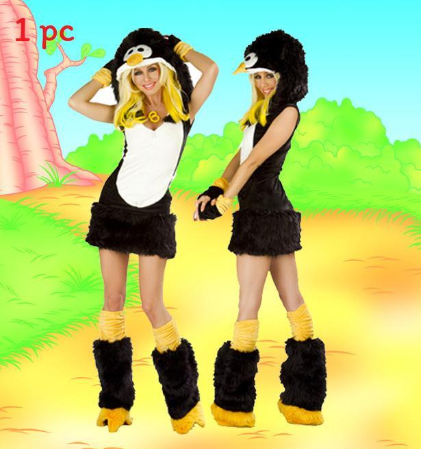 Animal Furry Costume Hood With Mini Skirt Halloween Carnival Cosplay Dress Up Party Outfit