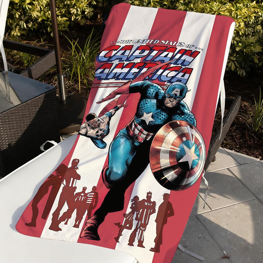 MV Superheroes C-Captain A-America Towel Quick Drying Beach Towels Are Suitable For Swimming Pools Camping Yoga And The Gym