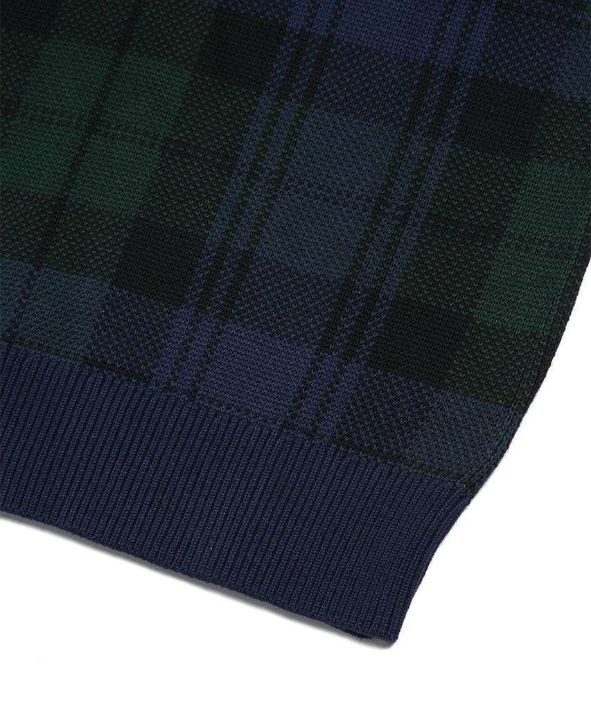 BROOKS BROTHERS Cotton Black Watch Crewneck Sweater (Dark Blue) (Bbwrmm09387Df)