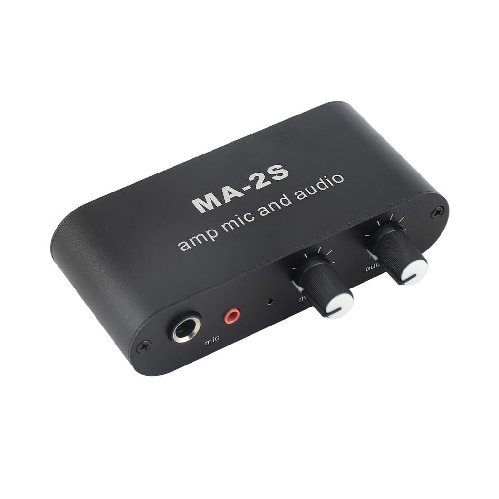 Small Stereo Audio Preamplifier 3 Output Ports Aluminum ABS Headphone Amplifier for Loudspeaker