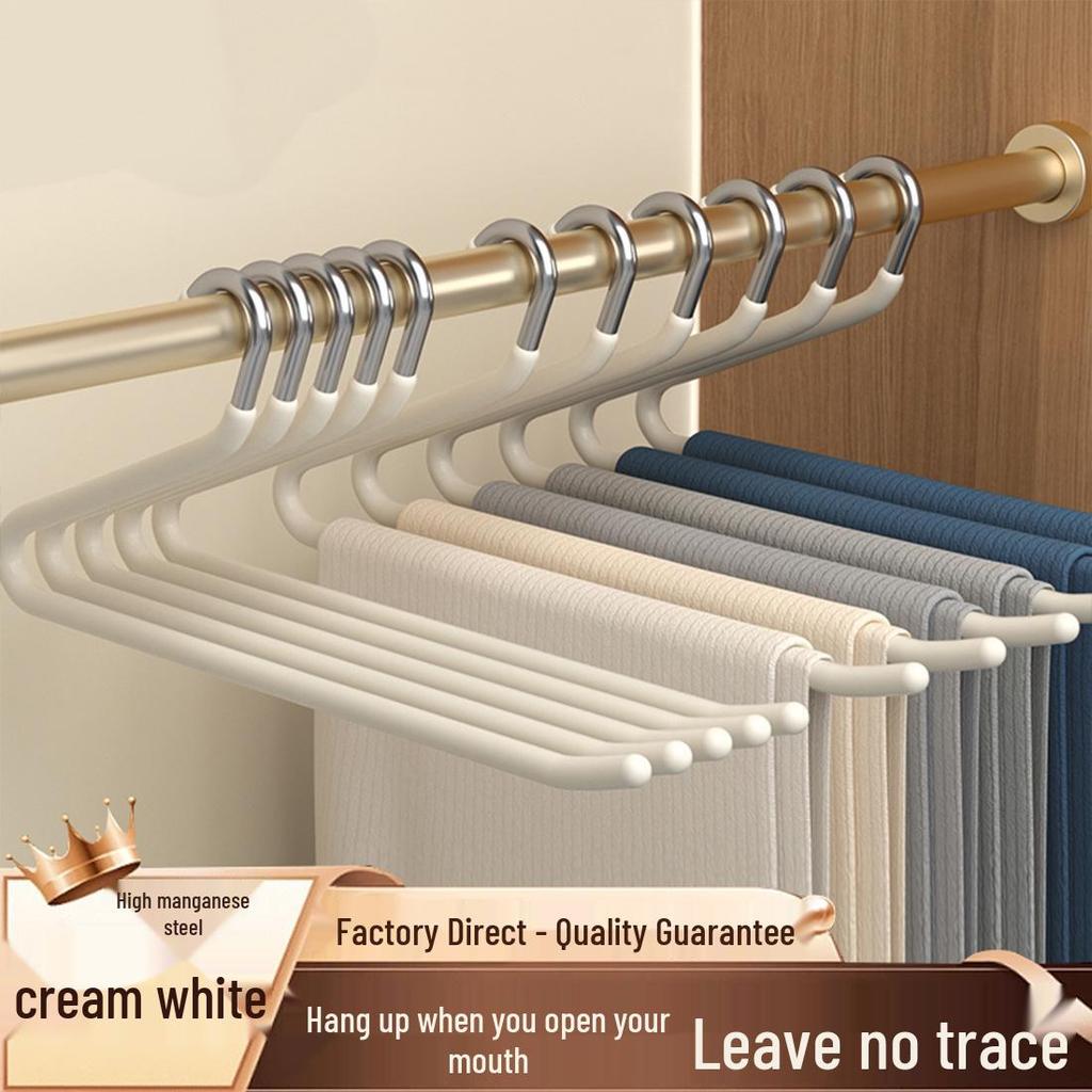 Goose-shaped Non-slip Pants Hanger with Traceless Z-design for Wardrobe Storage.