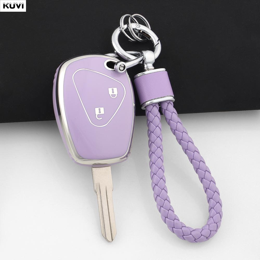 Fit For Renault Trafic Clio Duster Logan Dacia Sandero Fit For Nissan Terrano Almera Fashion Tpu Auto Key Fob Cover Case Protector Key Ring