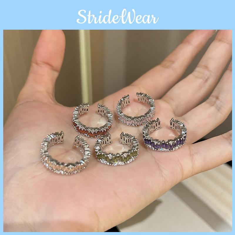 Chic And Elegant Open Adjustable Ring For Women With Vibrant Gemstone Details