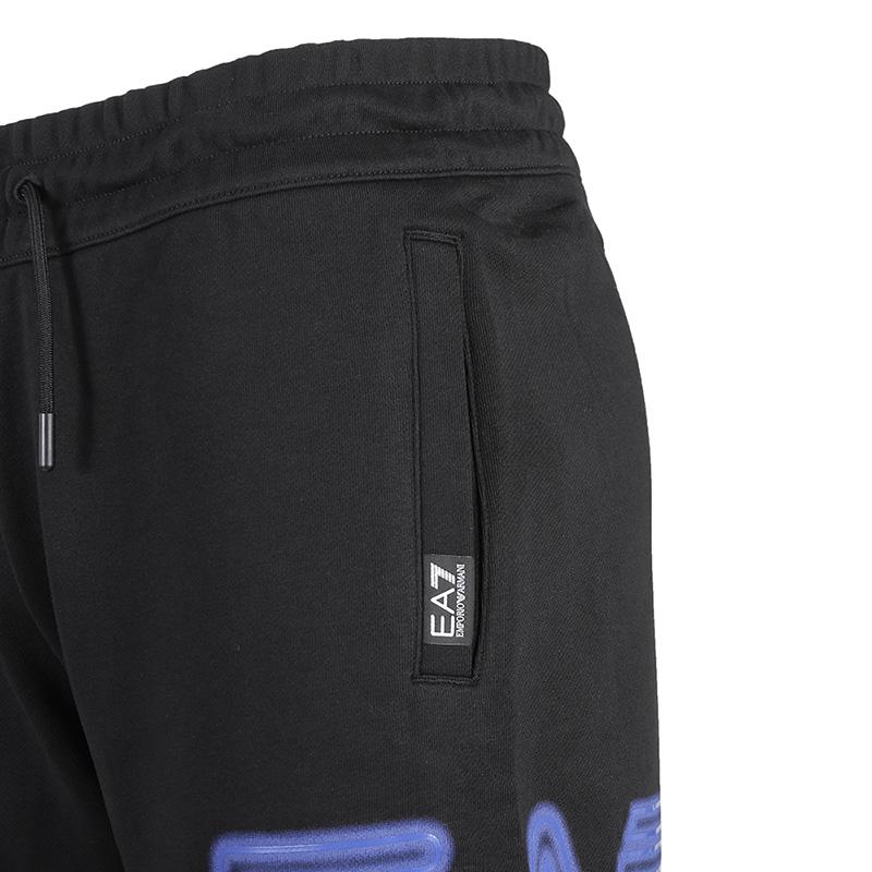 Emporio Armani EA7 SS24 Logo Print Loose Bermuda Casual Shorts Men shorts Black 3DPS76-PJSHZ-1200
