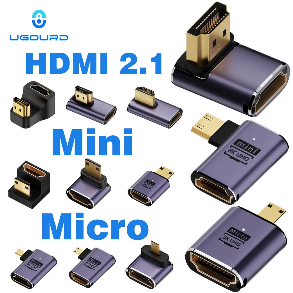 UGOURD HDMI2.1 Cable Adapter mini micro hdmi to HDMI 2.1 Converter 48Gpbs 8K60HZ 4K120HZ for HDTV Projector PS4 PS5 Laptop PC 4