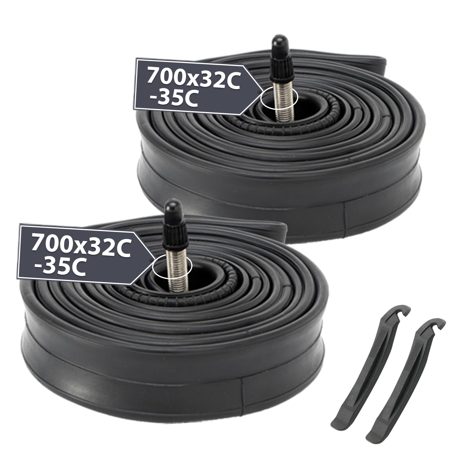 

MOHEGIA Набор из 2 штук Велосипед Шоссейный Велосипед Кросс Велосипед 700C Велосипедные камеры 48 мм Ниппели Presta 2 Бортировки Камеры 700x32-35C - +