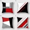 Geometric Red Black White Patterned Cushion Pattern Cushion Cover Suitable For Sofa Bedroom Car Pillow Cover