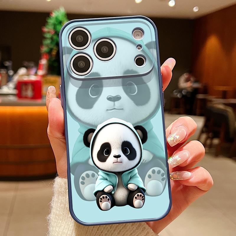 Blue Coat Panda Pattern Case For iPhone 17 Pro Max Magnetic For Magsafe Skin Feeling Cover For iPhone 16 15 14 13 Pro Max