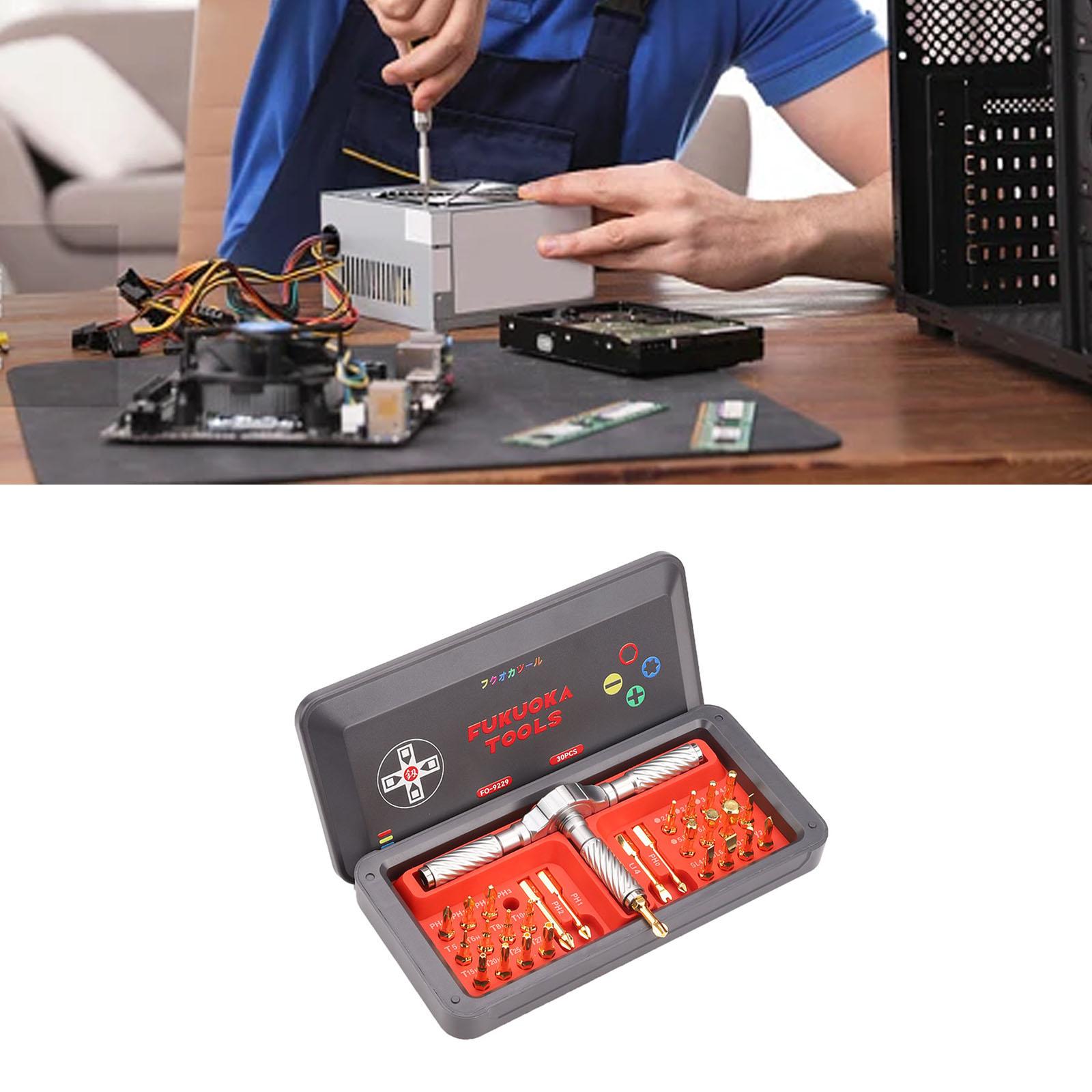 

Набор магнитных отверток с трещоткой 30 в 1, со съемной ручкой для очков, часов, компьютера, электроники