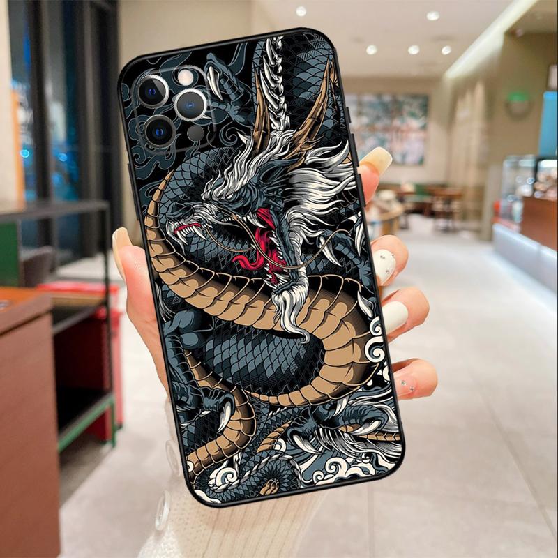 

Japanese Dragon Phone Case For iPhone 17 16 15 14 13 11 12 Pro Max mini 16 Plus 16e 17 Air Protective Cover iPhone 17