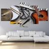 5 Panels Abstract The Drums of Neil Peart Music Instrument Canvas Painting Posters and Prints Wall Pictures Home Decor No Frame