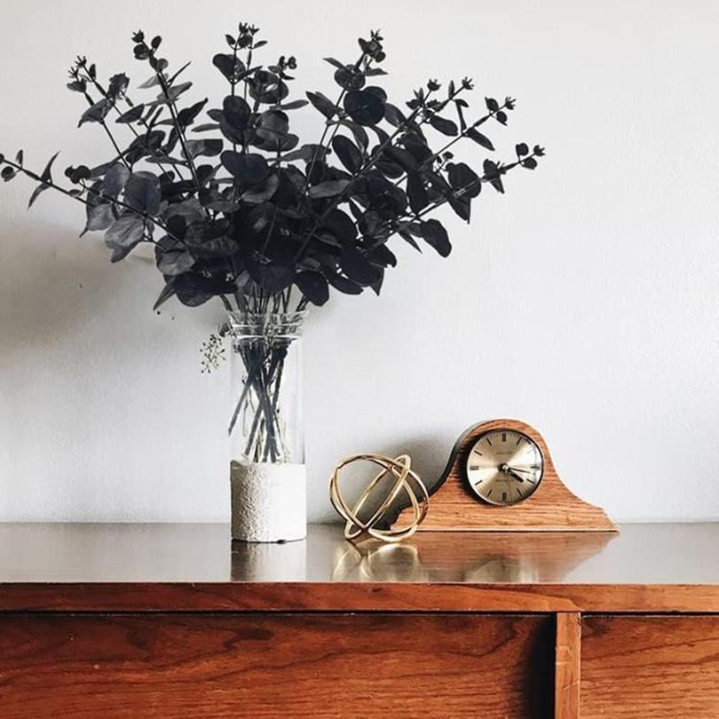 

2/5pcs Money Leaves Artificial Plants Wedding Bride Bouquets Home Room Vases Garden Festival Table Halloween Diy Gifts Box Decor 2pcs чорний