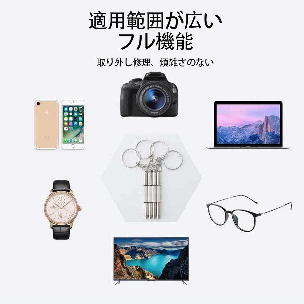 SZSL Precision Screwdriver for Portable Mini Alloy Precision Screw Repair Tool with Set of 2 4-in-1 Glasses, Screwdriver, Keychain,