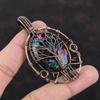 Tree Of Life Multi Fire Labradorite Pendant Copper Wire Wrapped Gemstone Pendant Handmade Pendant Amazing Copper Jewelry Gift For Engagement
