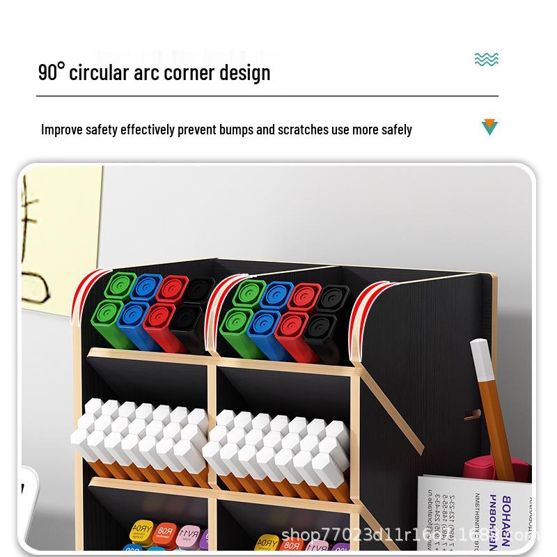 Nordic Creative Pen Holder Storage Box – Fashionable Desktop Ornament & Makeup Brush Organizer