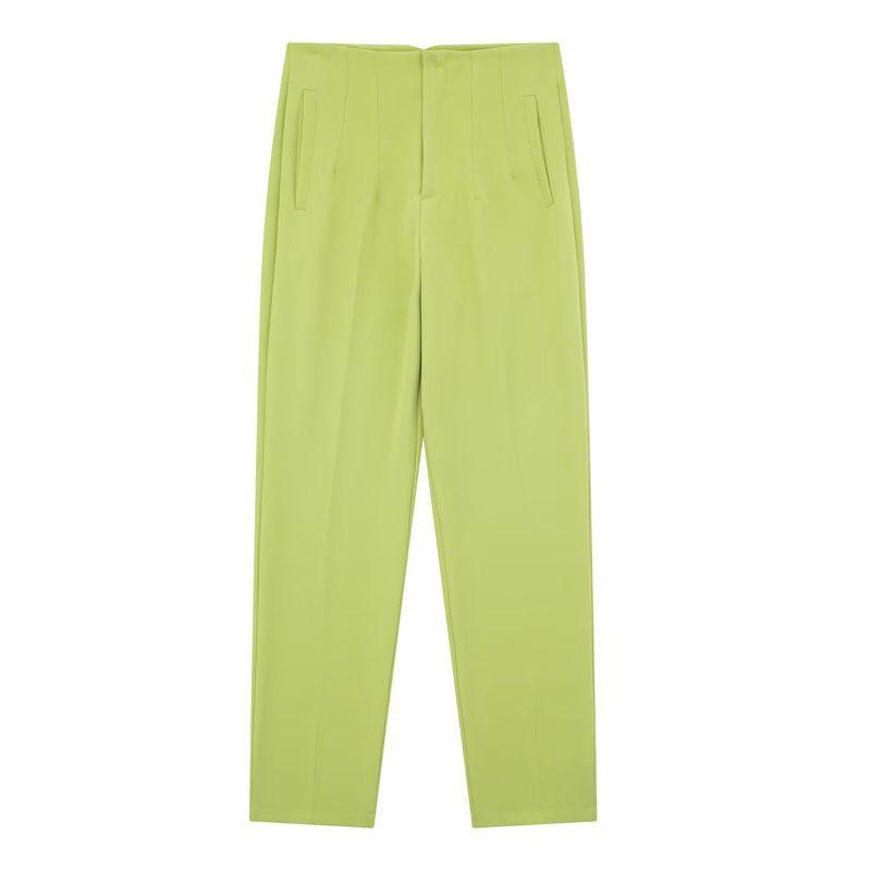Cigarette Pipe Commute Leisure Candy Color Slim Looking Ankle-Length Pants