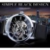 Forsining Watch Men's Fashion Casual Roman Digital Mesh with Hollow Automatic Mechanical Watch GMT1040-8-A