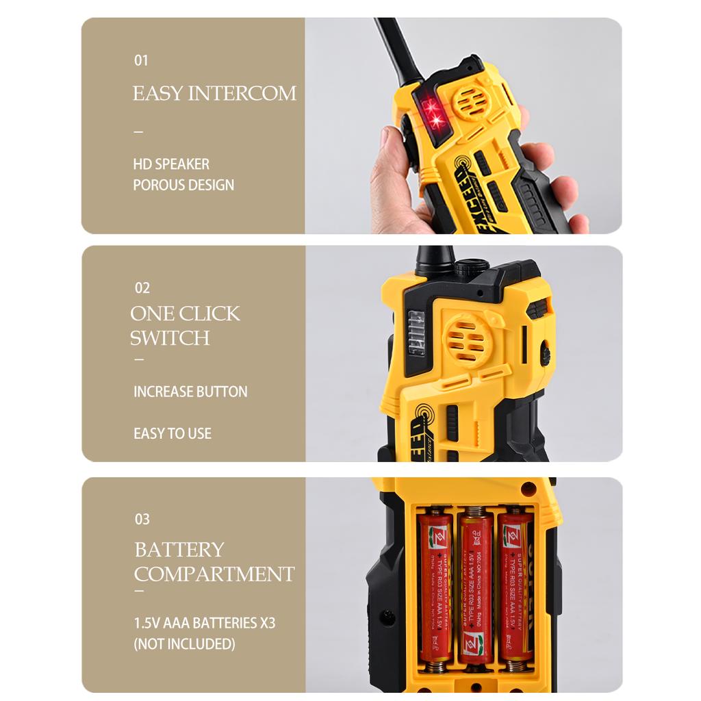 Walkie Talkies, 2 Stück Langstrecken-Talkies Spielzeug für Kinder Kanäle 2-Wege-Radio Spielzeug mit Licht, für Outdoor-Sportarten Camping Klettern