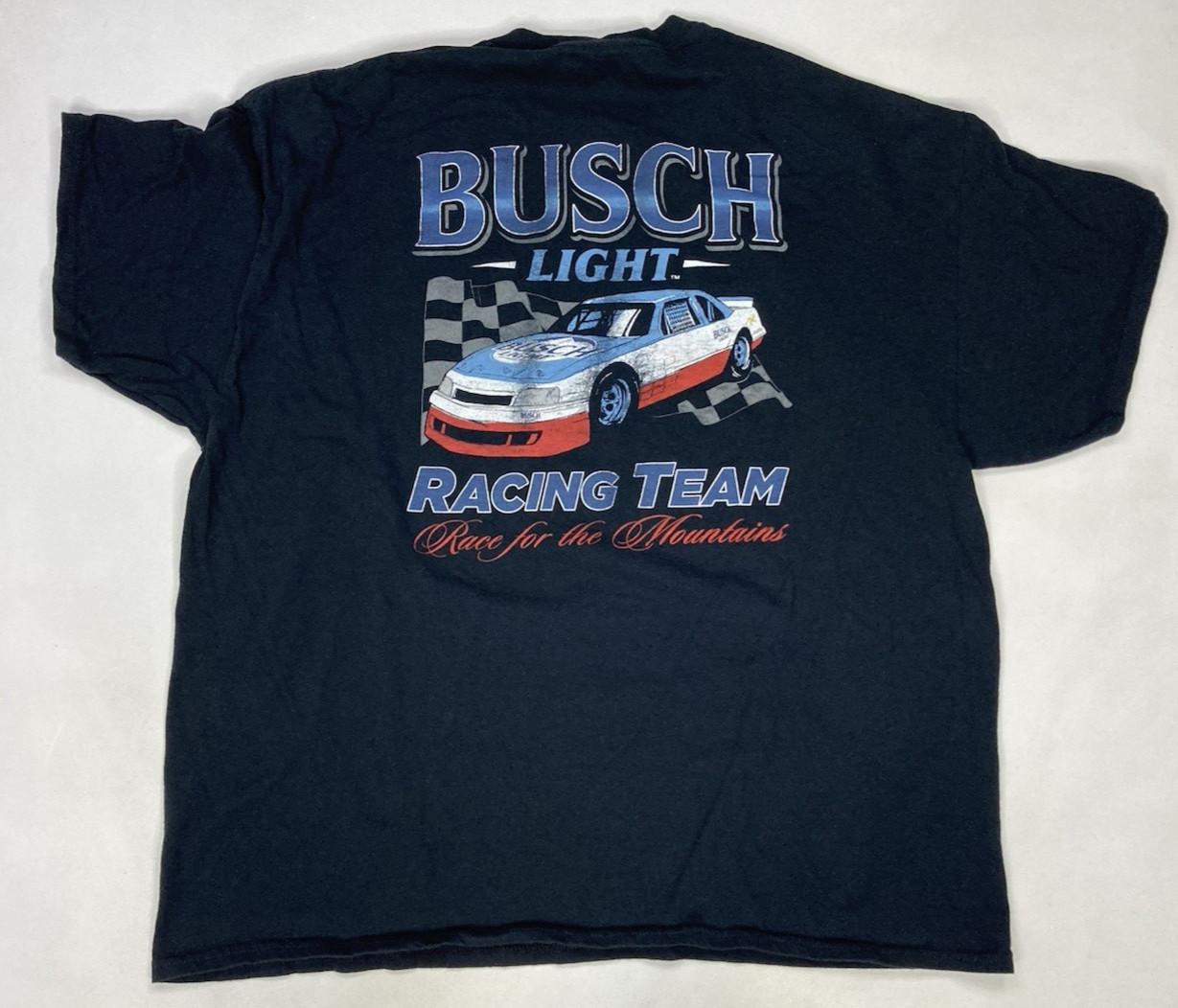 Busch Light Racing Team Beer Graphic T-shirt Men XXL Black Short Sleeve XXXL