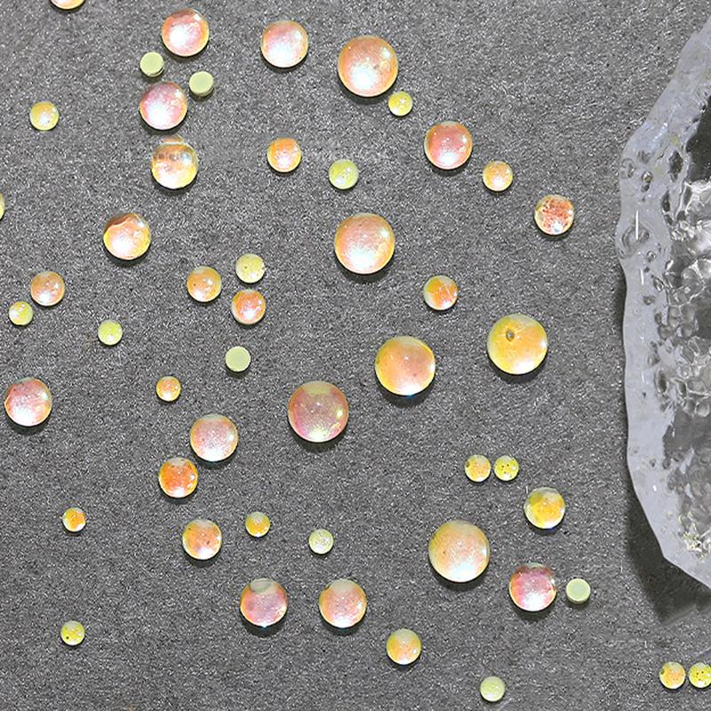 100 Stück Gemischte Größe Aurora Meerjungfrau Perlen Nailart Dekoration Sommer Teile Bunte Macaron Blasenperlen Nagelanhänger DIY Maniküre