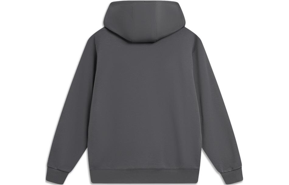 Li Ning Sports Fashion Collection Letter Print Casual Fleece Lined Hooded Pullover Long Sleeved Sweatshirt Men's AWDU969-3
