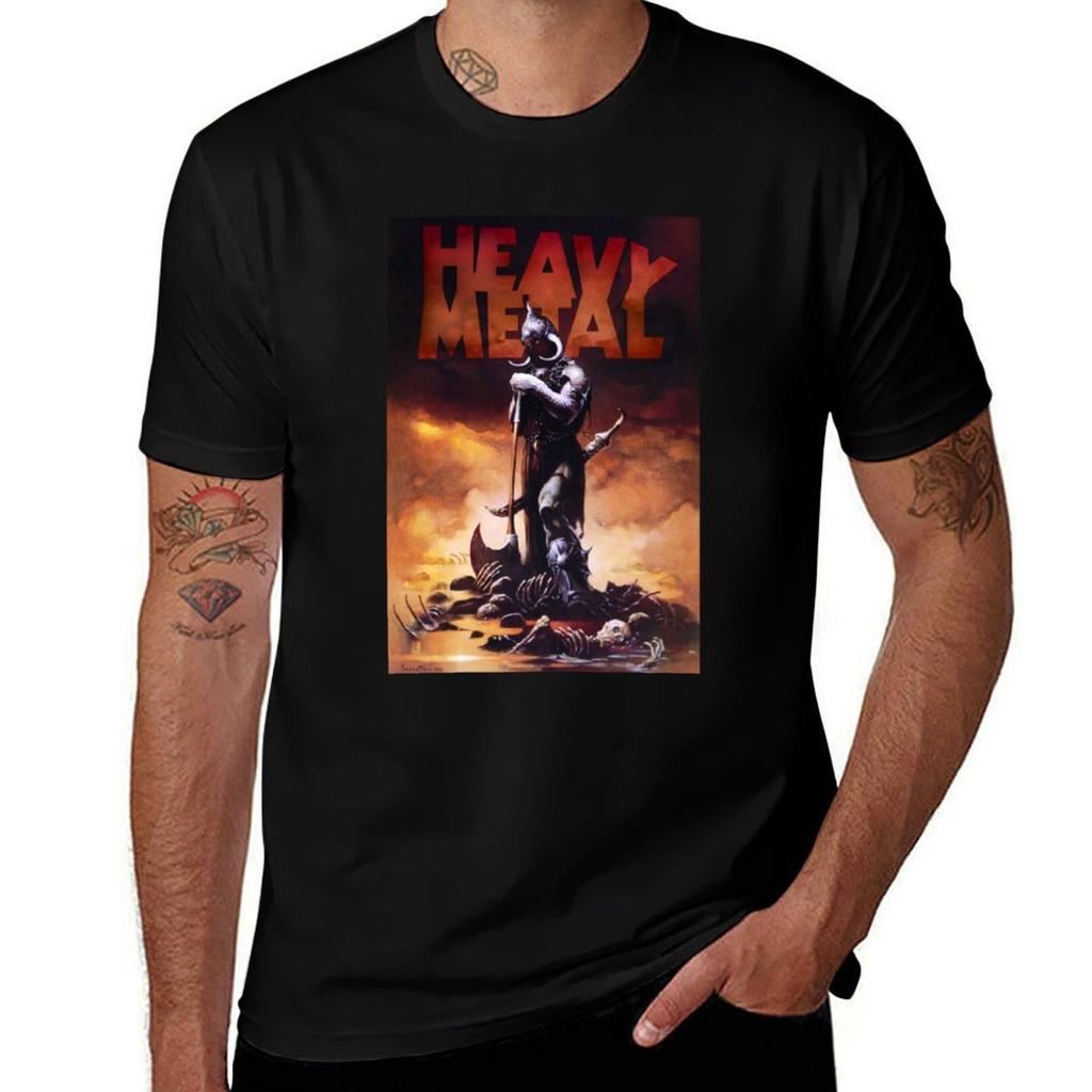 Heavy Metal Death Dealer Tshirt Trendy Print Short Sleeve Tshirt