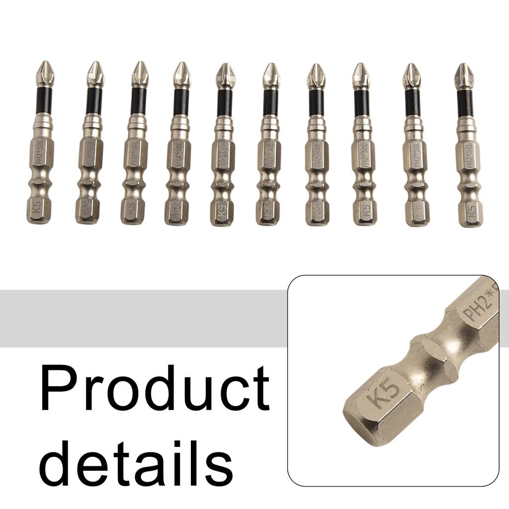 1/10pcs 50-150mm Cross Screwdriver Bit  Alloy Steel Anti-Slip Long Drill Bits  PH2 Hexagonal Handle 65mm Electric Screwdriver