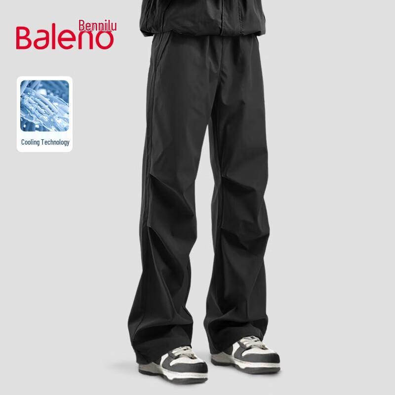 Baleno Men s American Trendy Pleated Straight Wide-Leg Parachute Pants 4XL