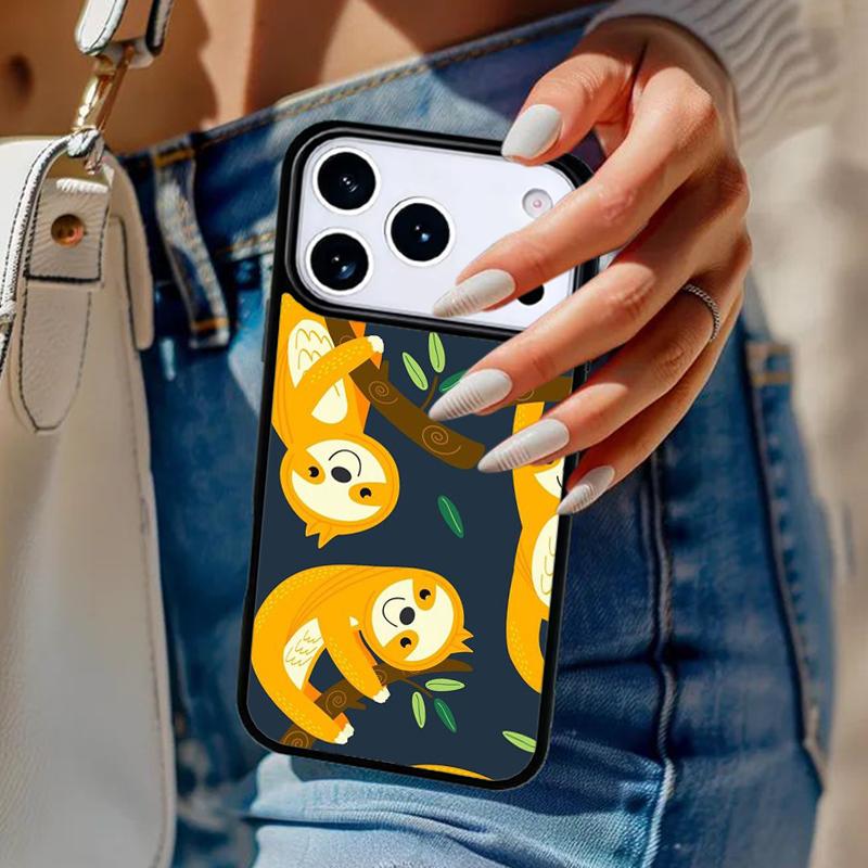 

Kawaii Cute Sloth Hang Phone Case For iPhone 17 Air 14 15 13 12 Max Cover For Apple 14 15 16 16e 11 Pro Max Plus iPhone 17pro max