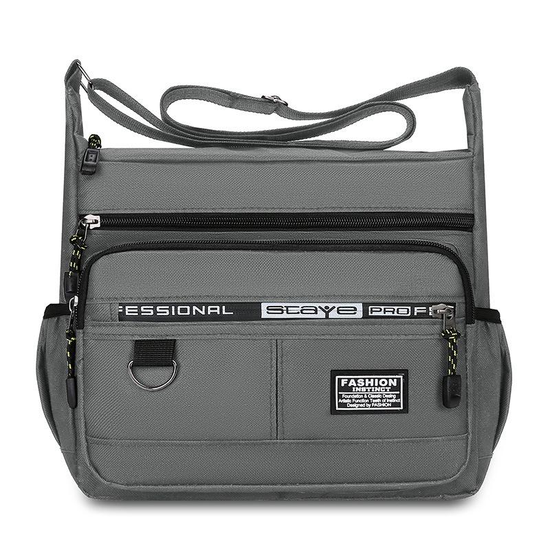 Simplified Men's Canvas Crossbody Bag - Multi-Compartment, Large Capacity, Outdoor Casual, Single Shoulder