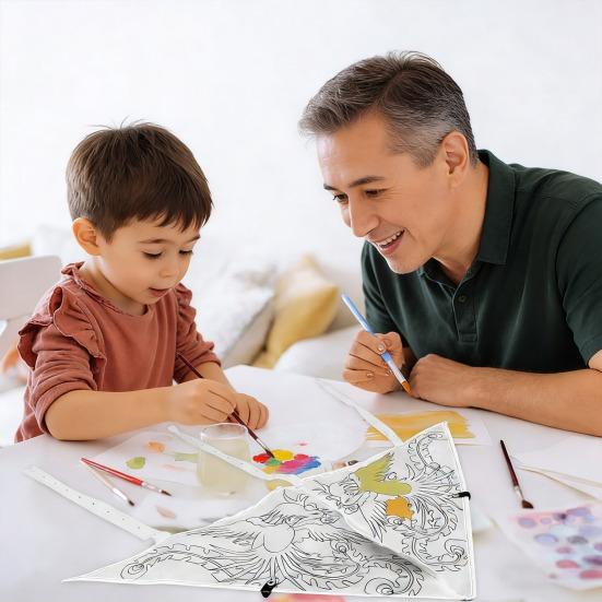 DIY Leerer Mal-Drachen für Kinder Erwachsene Tragbar Dekorieren Bemalen Weißer Drachen mit Schnur für Schulprojekte Partys